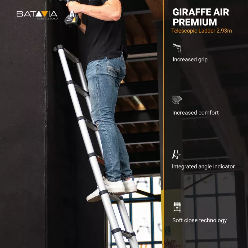 Teleskopiskās kāpnes Batavia B.V. Giraffe AIR 2.93 m — kompaktas izvelkamas kāpnes