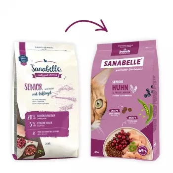 Sausā barība kaķiem Bosch Sanabelle Life Senior ar vistu un dzērvenēm, 8 kg