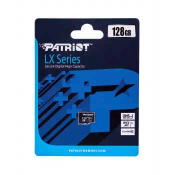 PATRIOT PSF128GMDC10 128 GB MicroSDXC atmiņas karte, UHS-I Class 10 U1, 80 MB/s, melna