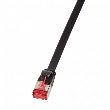 LogiLink Patch-Cable RJ-45 (S) uz RJ-45 (S) 15,0m U/FTP, PiMF CAT 6 Moulded, Snagless, Flat Melns (CF2103S)