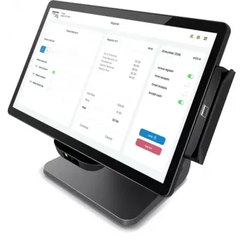 Elo E-Series 3 Viss-vienā POS sistēma, 39,6 cm (15,6 inch), Full HD, Intel Celeron, 8GB RAM, 128GB SSD, WiFi, BT, Ethernet, RS232, USB, USB-C, melns
