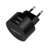 USB sienas lādētājs LogiLink PA0218 2x USB ports ātrai uzlādei 10.5W