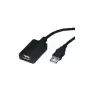 USB pagarinātāja kabelis ROLINE 5m 1 ports Melns