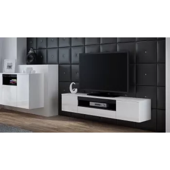 Cama TV statīvs VIVA 180 balts/balts glancēts + melns