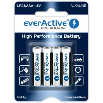 Alkaline baterijas AAA / LR03 everActive Pro - 4 gab. (blister)