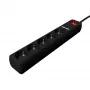 Gembird SPG5-U2-5-02 Strāvas sloksne ar USB lādētāju, 5 kontaktligzdas, 1,5 m, 2x USB, melna