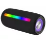 Pārnēsājams stereo skaļrunis TRACER Stripe Black — 10 W RMS, Bluetooth/Vadu, USB-A & USB-C, MicroSD, iebūvēts akumulators (līdz 5 h)
