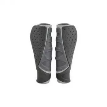 Riteņu stūres rokturi FISCHER Trio ergonomiski pelēki/melni velosipēdam
