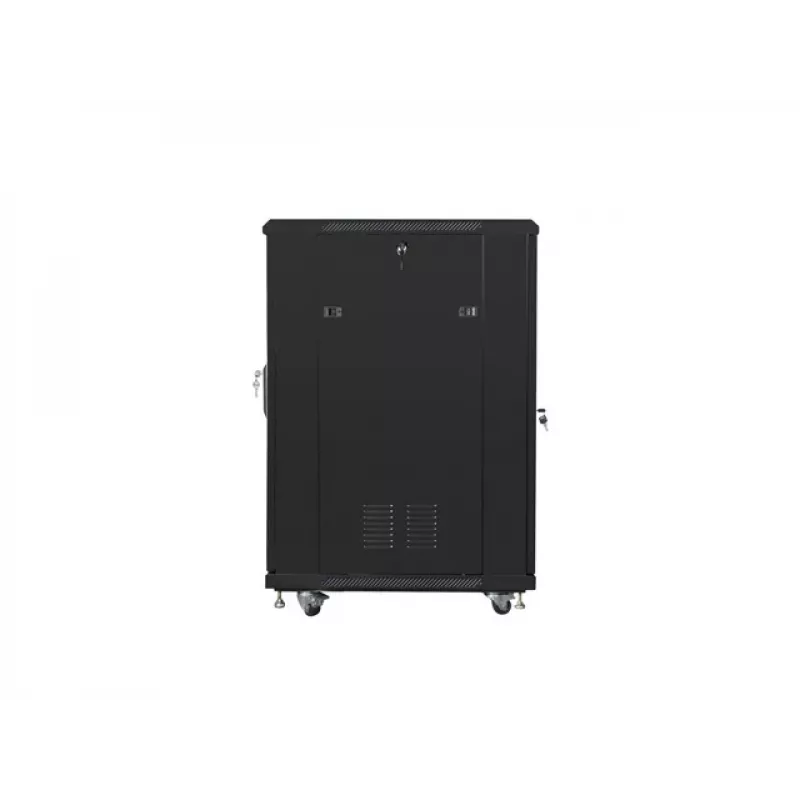 Brīvi stāvošs skapis LANBERG FF01-6822-23B 22U, 19 inch sliedes, 1159×600×800 mm, IP20, riteņi, slēdzene, melns