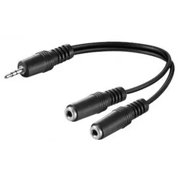 Microconnect AUDLR02 audio kabelis 0.2 m 3.5mm vīrietis uz 2 x 3.5mm sieviete Melns