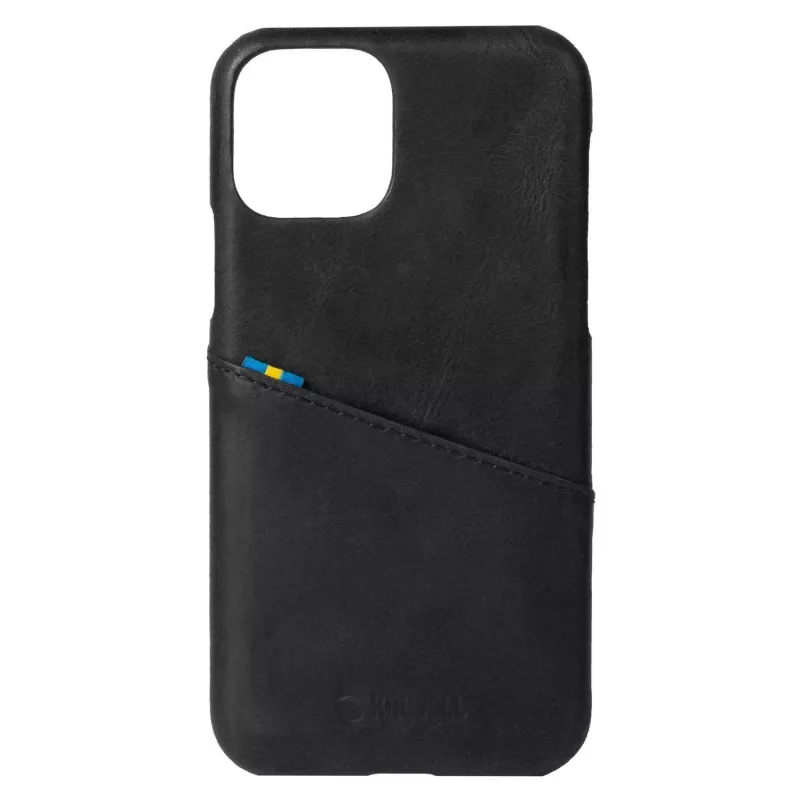Krusell 62155 vāciņš iPhone 12 Mini – melns, ar kabatiņu kartei