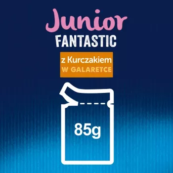 Slapjā barība kaķēniem Purina Nestlé Felix Fantastic Junior 85 g paciņa — vista