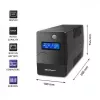 Qoltec Monolith nepārtrauktās barošanas avots (UPS) Double-conversion (Online) 1 kVA 600 W 2 SCHUKO kontaktligzdas