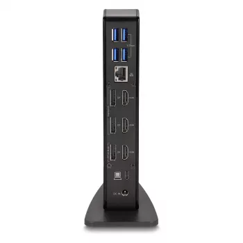 DeLOCK USB-C trīs displeju dokstacija 4K USB centrmezgls LAN Audio PD 96W