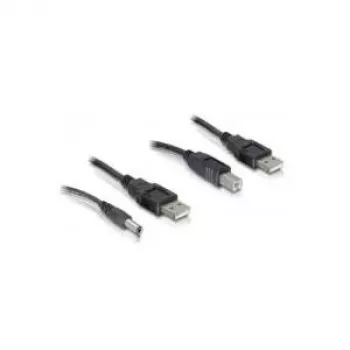 Kabeļu komplekts USB-A / DC + USB-B 0,3 m DeLOCK 82461
