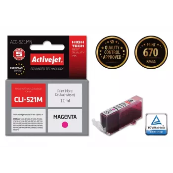 Saderīga kasetne ACC-521MN (Canon CLI-521M), Magenta, 10 ml, Augstas ražības, viena iepakojumā