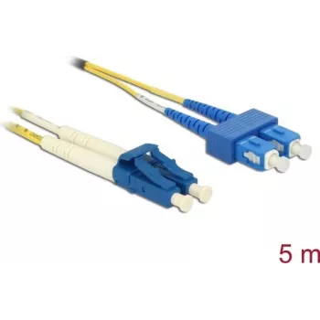 Optiskās šķiedras kabelis DeLOCK 84802 2x LC - 2x SC OS2 5 m Dzeltens