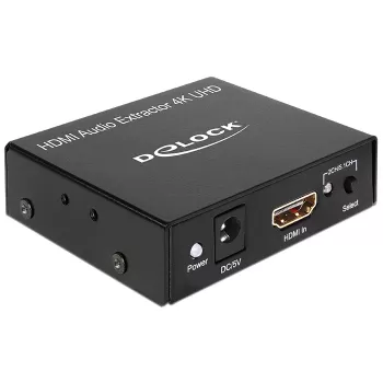 HDMI audio ekstraktors stereo / 5.1 kanālu 4K, adapteris melns