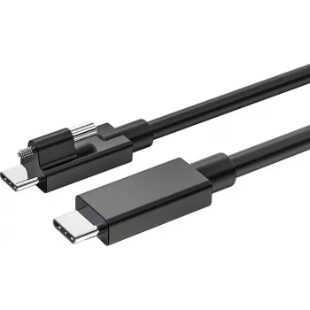 USB-C kabelis Exsys EX-K1599V-1.5 — 1,5 m, USB-C uz USB-C ar rievotu skrūvējamu savienotāju