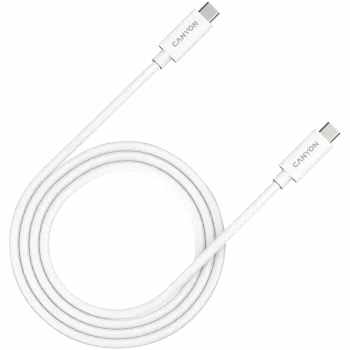 CANYON UC-44 USB4 TYPE-C kabelis 40G 1m 5A 240W balts