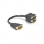 DVI Adapteris DeLOCK DVI25 Vīrietis uz 2x DVI25 Sieviete 0,2m Melns