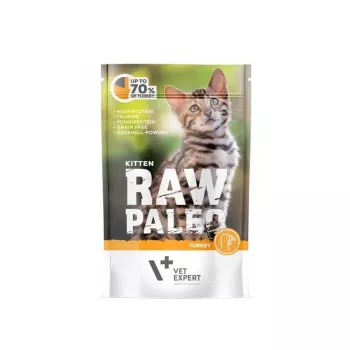 VETEXPERT RAW PALEO Kitten Turkey 100 g — slapjā barība kaķēniem, monoproteīns, tītars