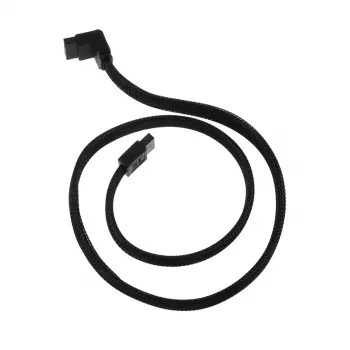 SilverStone SATA III kabelis 50cm leņķisks / taisns - melns apvalkā