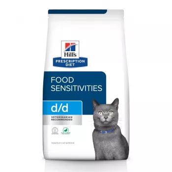HILL'S PRESCRIPTION DIET Feline d/d Sausā barība kaķiem ar pīli un zirņiem 1,5 kg