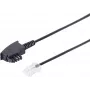 Telefona kabelis S-Impuls 70002-10, 10 m, TAE-F uz RJ-45, melns
