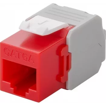 Wentronic Goobay CAT 6a KeyStone RJ45 ligzda, neekranēta, 500MHz, sarkana-balta (90689)
