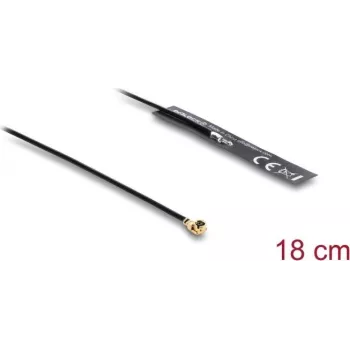 Antena DELOCK 2.4 GHz omnidirekcionāla 3.4 dBi I-PEX MHF® I spraudnis ar 18 cm FPC kabeli iekšējai līmējamai montāžai