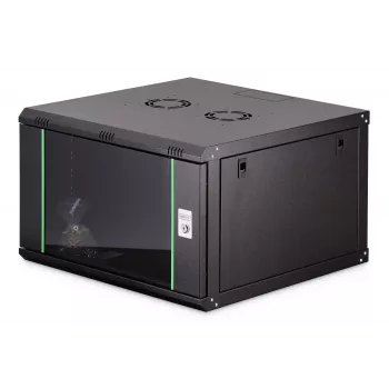 Sienas 19 collu skapis DIGITUS Dynamic-N DN-37103 — 7U, 600x600 mm, IP20, neizjaukts, melns