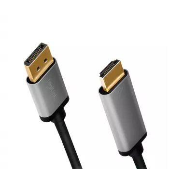 LogiLink CDA0107 video kabeļa adapteris 2 m DisplayPort–HDMI, pelēks/melns