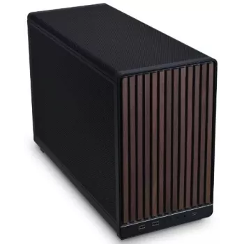 PC korpuss Lian Li A3-mATX Micro Tower — Micro-ITX/Micro-ATX, Wood & Black, atbalsta ATX/SFX/SFX-L barošanas blokus
