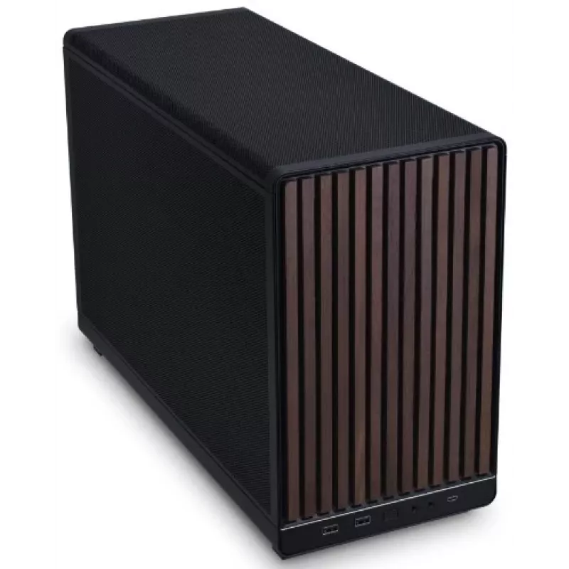 PC korpuss Lian Li A3-mATX Micro Tower — Micro-ITX/Micro-ATX, Wood & Black, atbalsta ATX/SFX/SFX-L barošanas blokus