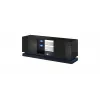 TV skapis Cama Meble QIU 160 — MDF melns spīdums, 1600×420×570 mm