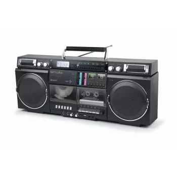 MUSE Boombox M-380 GB melns — 80W, CD, kasete, Bluetooth, FM