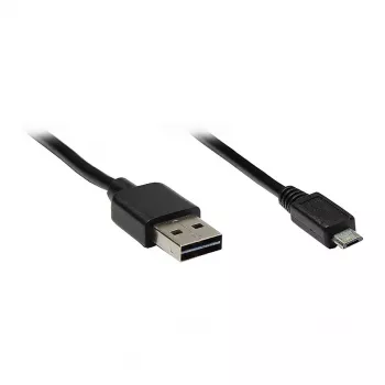 GoodConnections USB 2.0 savienojuma kabelis EASY Plug A uz Micro B, melns, 2m