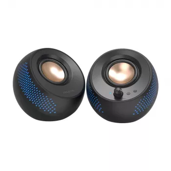CREATIVE Pebble X 2.0 datora skaļruņi ar USB-C, regulējamu RGB apgaismojumu, Bluetooth 5.3, USB audio, līdz 15 W RMS jaudai, PC un Mac