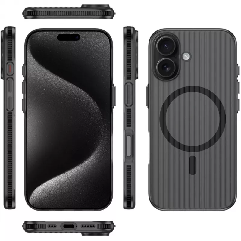 4smarts Aero Ribbed Design Case iPhone 17 16 cm (6.3 collas) Melns Caurspīdīgs