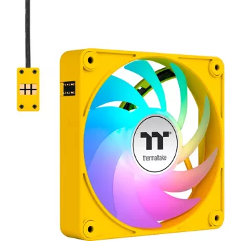 Thermaltake CT120 EX ARGB 120mm dzeltenie korpusa ventilatori, 3 komplektā