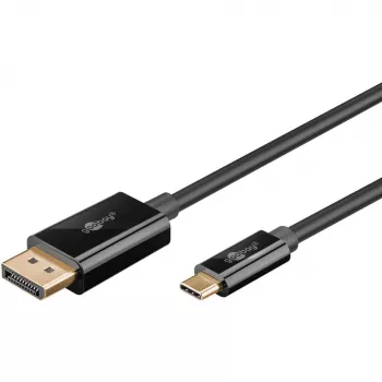 Goobay USB-C uz DisplayPort kabelis - apzeltīti savienotāji, Ultra HD izšķirtspēja līdz 4k @ 60Hz, saderīgs ar Type-C Thunderbolt 3/4