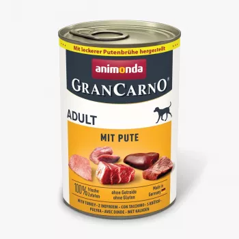 Slapjā suņu barība Animonda GranCarno Adult Tītars 400 g – bezgraudu, olbaltumvielas 10.5%, mitrums 79%