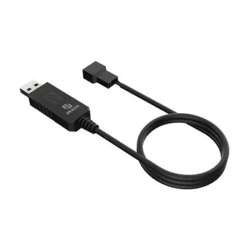 DC paaugstinošs sprieguma pārveidotāja kabelis Akasa AK-CBFA10-60BK USB uz 3-pin & 4-pin PC ventilatoram, 60 cm