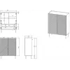 Plaukts ONDA 2D2S 98×45×127 cm zaļš, grīdas sienas skapis