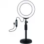 LED gredzenveida gaisma 16cm ar statīvu līdz 33cm, USB, RGBW