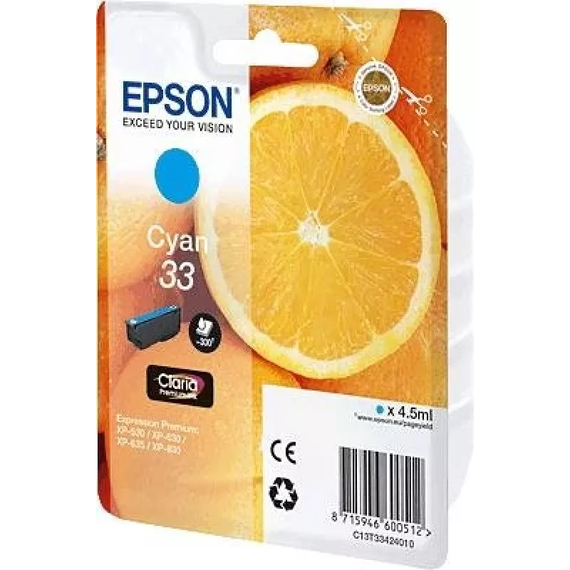 Epson Oranges C13T33424010 tintas kasetne 1 gab. Oriģināla Ciāna
