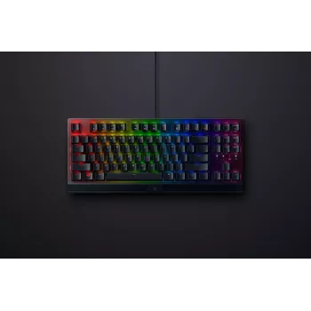 Mehāniskā spēļu tastatūra Razer BlackWidow V3 Tenkeyless — USB, QWERTY US, Razer Yellow slēdži, RGB fona apgaismojums, melna