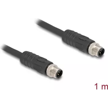 DeLOCK sensora/izpildmehānisma kabelis 1 m RST M12 Melns 80514