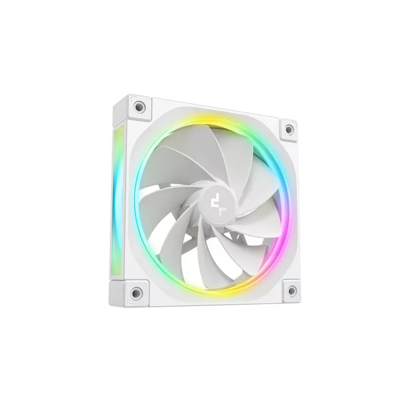 DeepCool FL12R WH 3-in-1 Reverse 120 mm datora korpusa ventilatori, 3 gab., 500-2150 apgr./min, 93,45 m³/h, šķidruma dinamiskais gultnis, 4 kontaktu PWM, 33,9 dB, balti